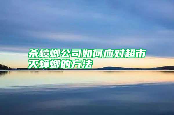 殺蟑螂公司如何應(yīng)對(duì)超市滅蟑螂的方法