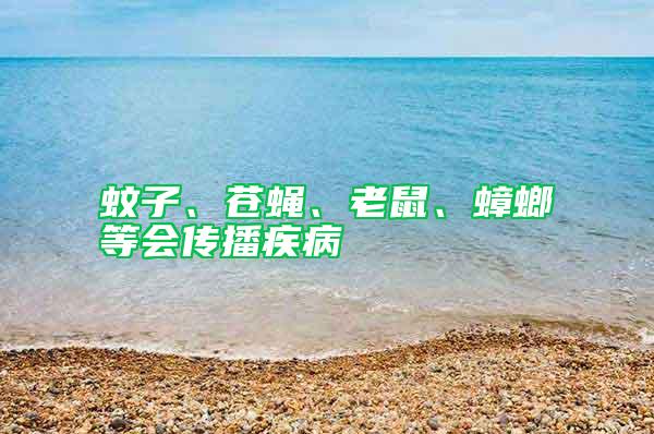 蚊子、蒼蠅、老鼠、蟑螂等會傳播疾病