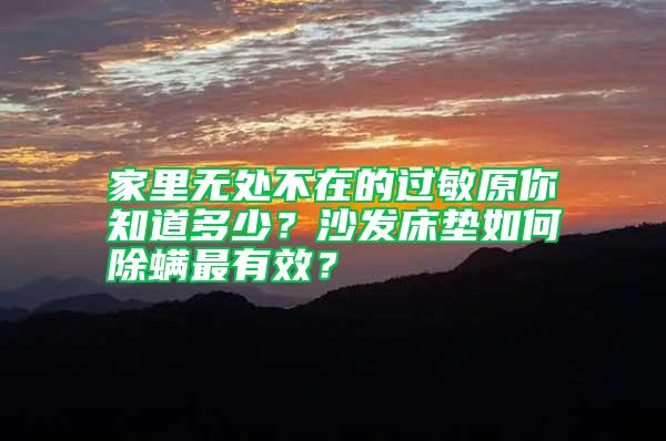家里無(wú)處不在的過(guò)敏原你知道多少？沙發(fā)床墊如何除螨最有效？