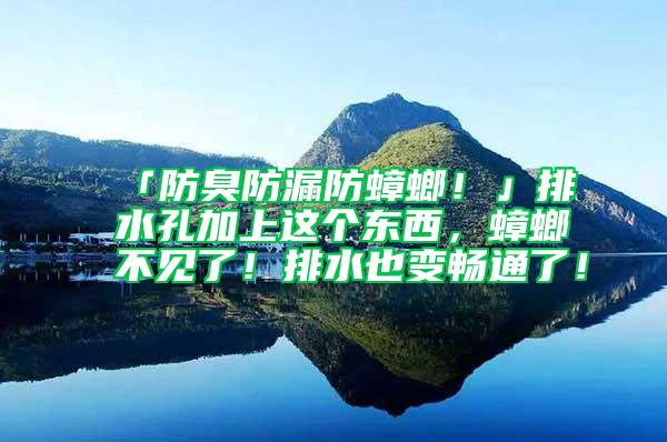 「防臭防漏防蟑螂！」排水孔加上這個東西，蟑螂不見了！排水也變暢通了！