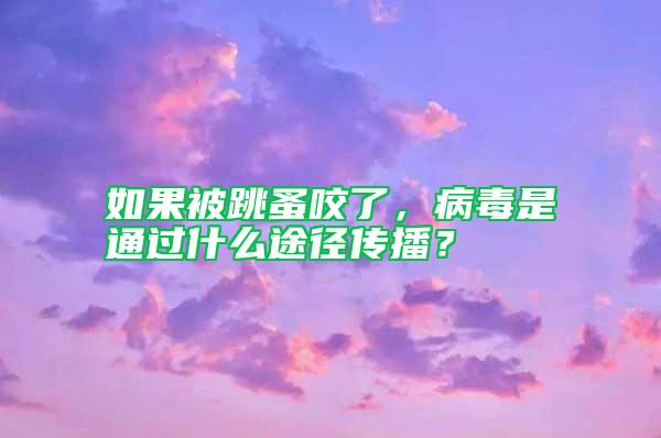 如果被跳蚤咬了，病毒是通過(guò)什么途徑傳播？