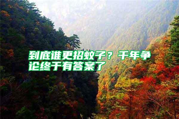 到底誰更招蚊子？千年爭論終于有答案了