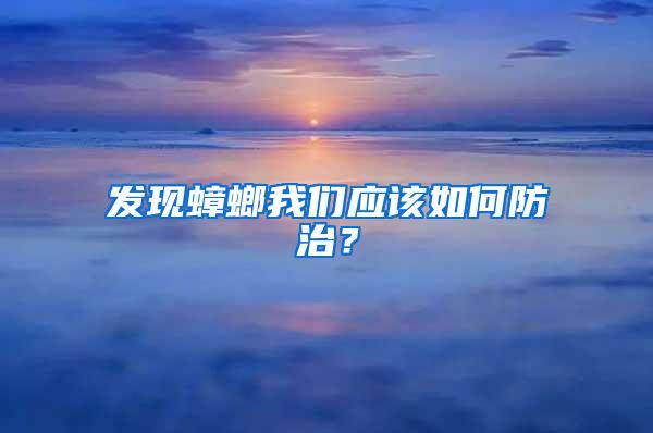 發現蟑螂我們應該如何防治？