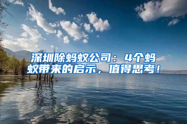 深圳除螞蟻公司：4個螞蟻帶來的啟示，值得思考！